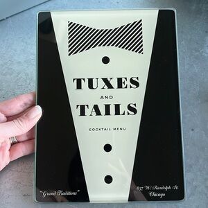 Kate Spade New York Lenox “Tuxes and Tails” Glass Tray & Knife Set